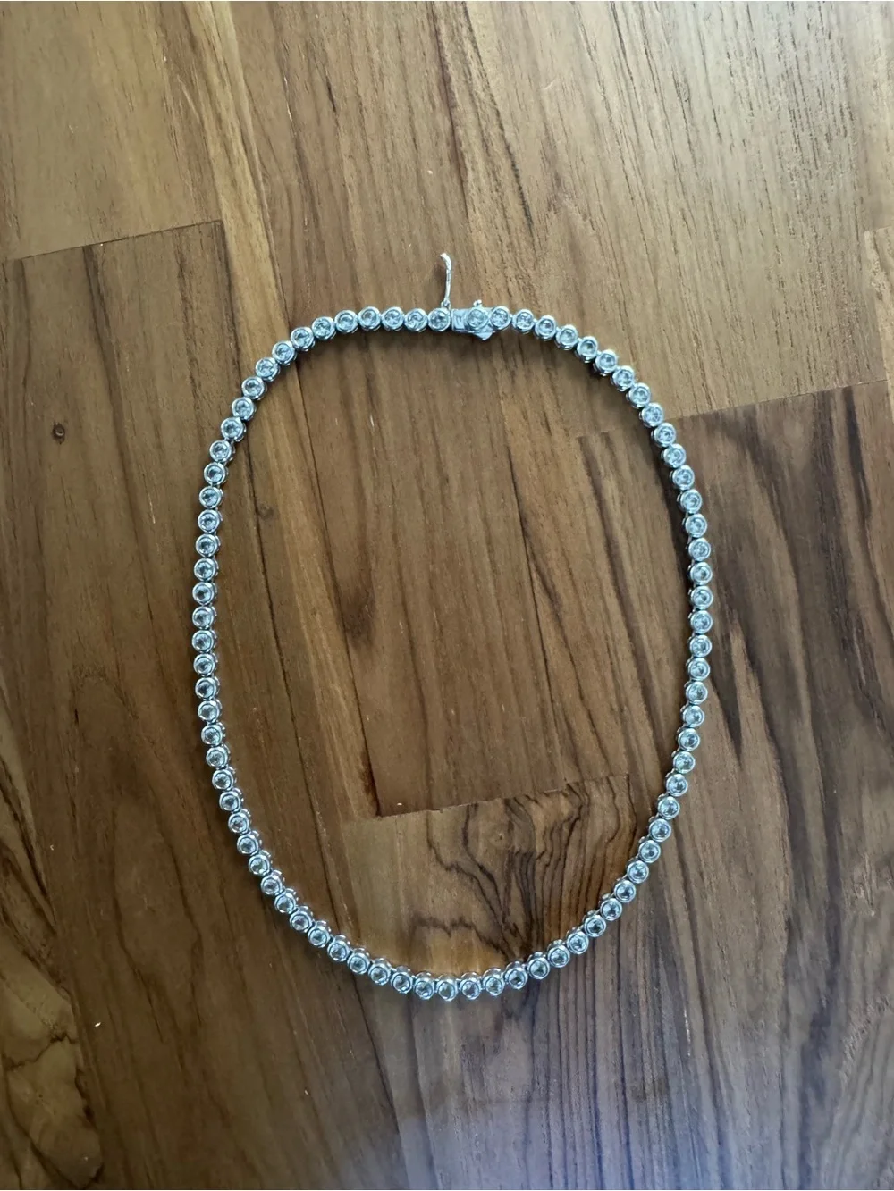 Dorsey ‘James’ 15” Bezel Rivière Necklace in Lab White Sapphire - Like New - Picture 2 of 6